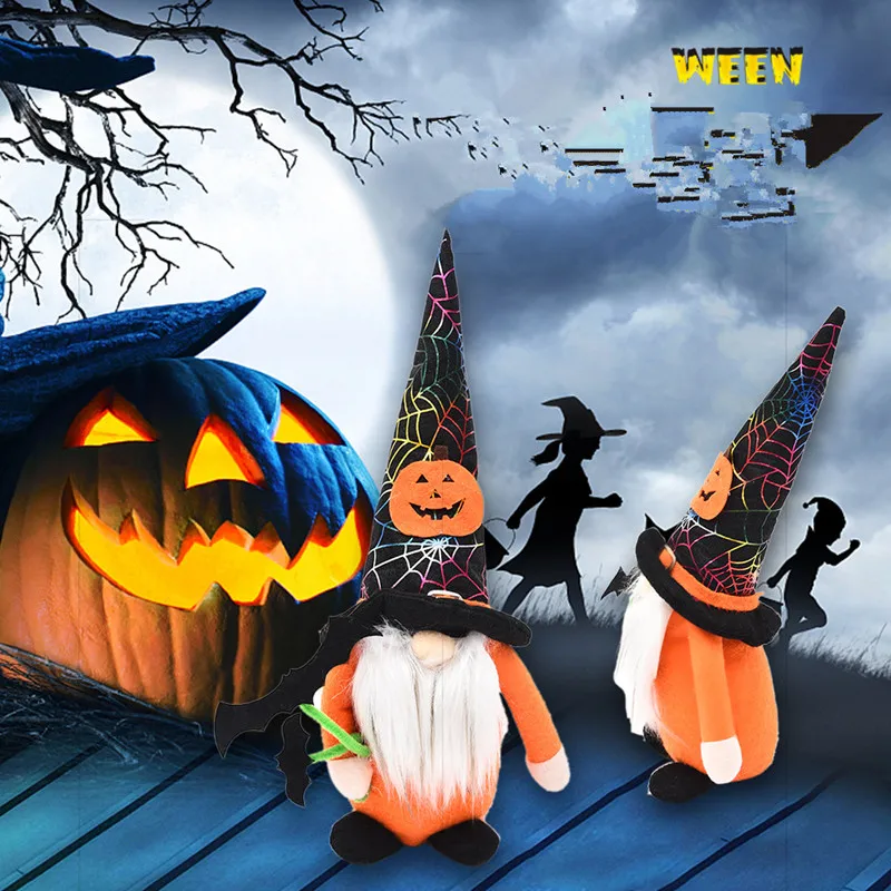 Halloween Dwarf Doll Ghost Festival Goblin Rudolph Faceless Dolls Holiday Ornaments Window Decorations2 Pcs