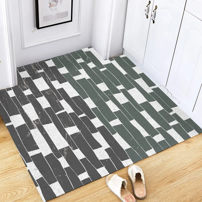 Gradient Stripes Checkered Cuttable Mat Outdoor Indoor Kitchen Bathroom Custom PVC Anti-Slip Rug Free Shipping To Russia