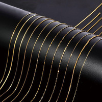 XP Jewelry --( 1-2 mm 50cm 60cm)Pure Gold Color Small Chian 1mm Necklaces for Women Fashion Jewelry Nickel free