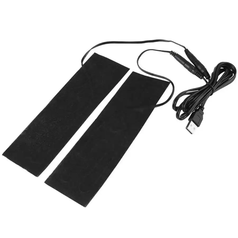 1 Pair 5V USB Electric Heating Pad Carbon Fiber Heated Sheet Winter Warmer Element Film Heater for Shoe Insoles Warm Feet Pad