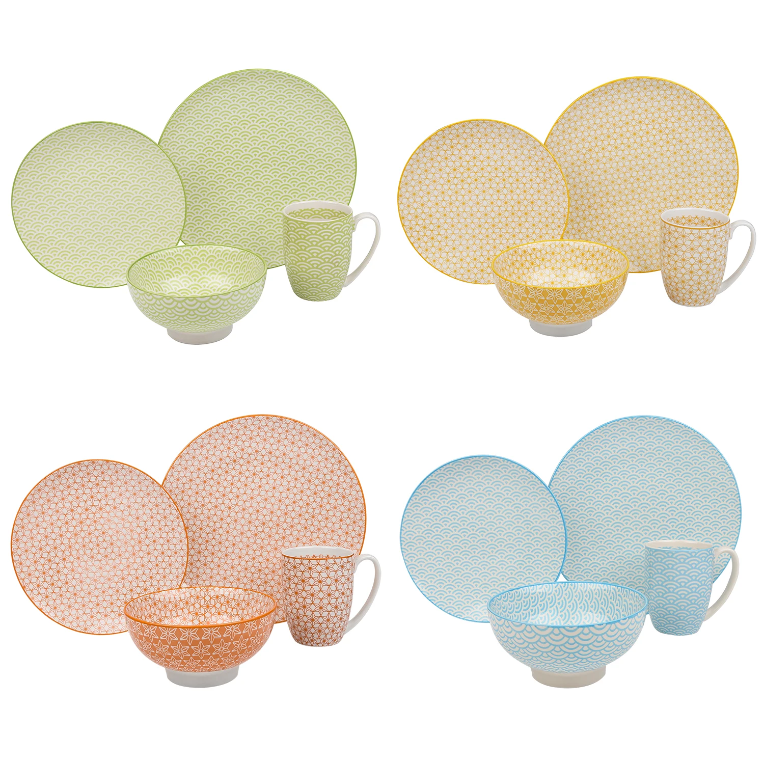 Imagem -02 - Vancasso Natsuki 16 32 48-pieces Porcelana Multi-cor Japonês-estilo Louça Conjunto com Placa de Jantar Placa de Sobremesa Tigela Caneca