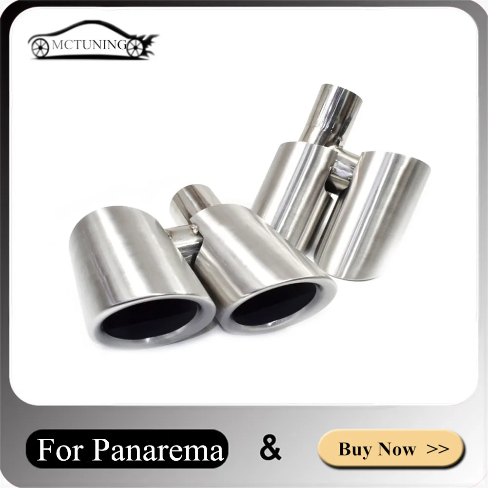 One Set Exhaust Pipe Muffler Tip For Porsche Panamera Change GTS 2009-2013 304 Stainless Steel Tail Throat Nozzles