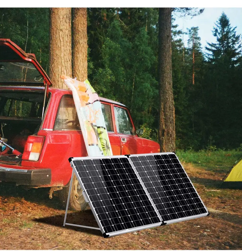 Dokio 200W（2枚×100W）折りたたみ式ソーラーパネル +20A 12V充電