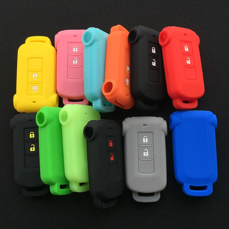 Silicone Remote Case Cover Skin for Mitsubishi L200 ASX Outlander For Nissan Altima Qashqai J10 Juke J11 X Trail 2button key