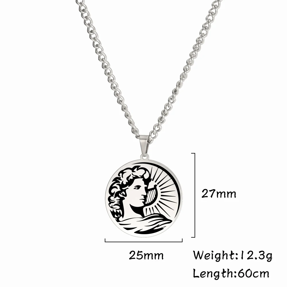 Legend Greek Mythology APOLLO Necklace God King Of Sun Hope Supernatural Amulet Gift For Men Woman Stainless Steel Jewelry