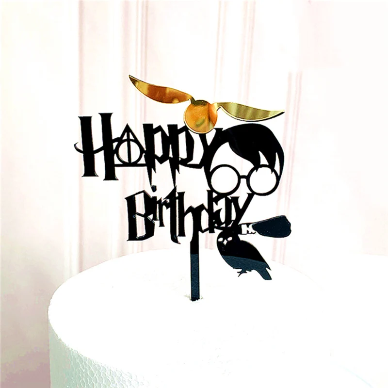 

New Cartoon Happy Birthday Acrylic Cake Topper Cute Boy Witch Cake Topper For Kids Birthday Party Cake Decorations Baby Shower