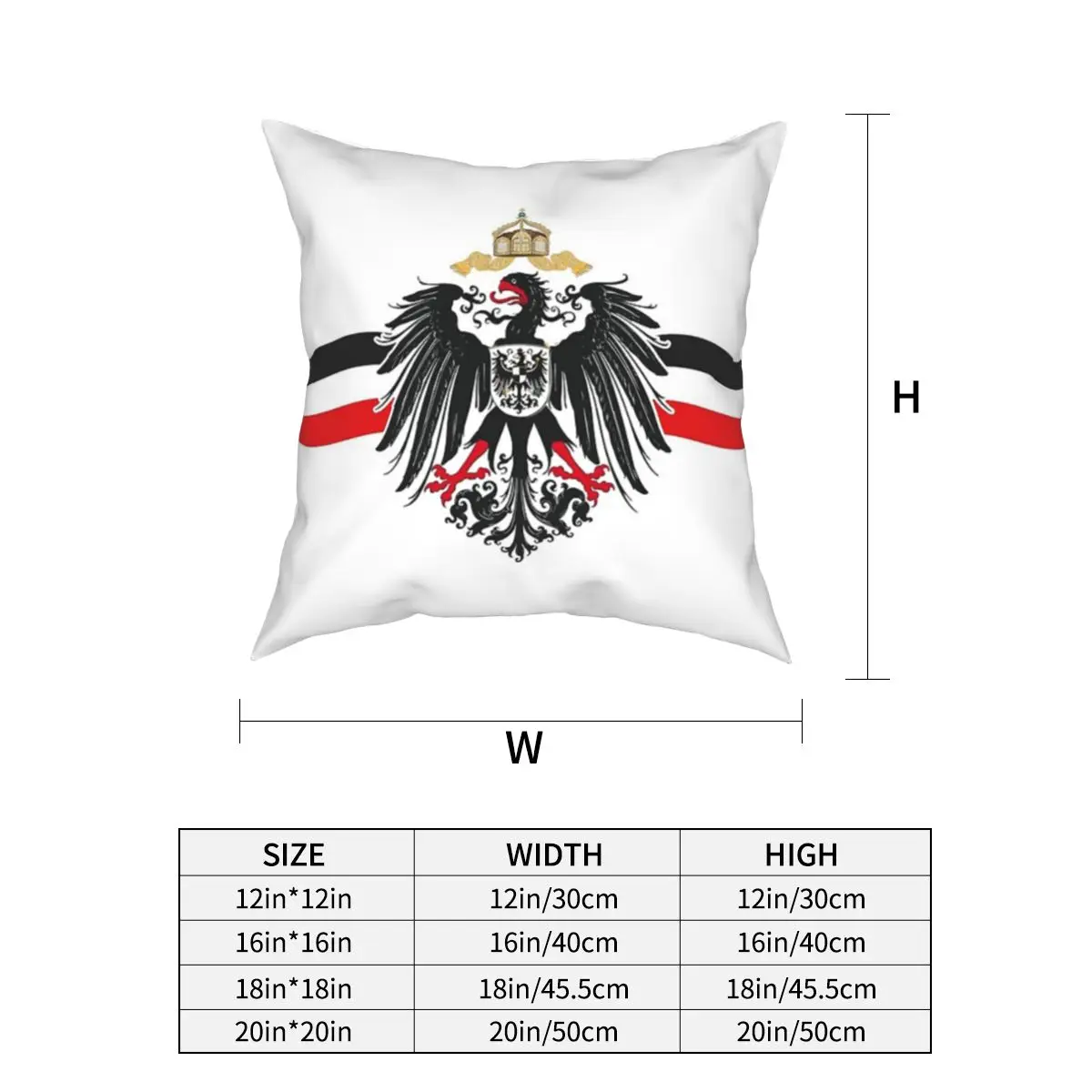 German Empire Flag Imperial Eagle Pillowcase Cushion Cover Decor Germany Pillow Case Cover Home Square 40X40cm