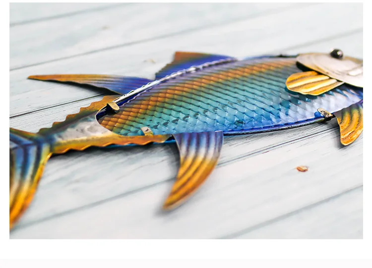 Décoration Murale Poisson Métal – Set De 2, Style Côtier, Pour Intérieur/extérieur