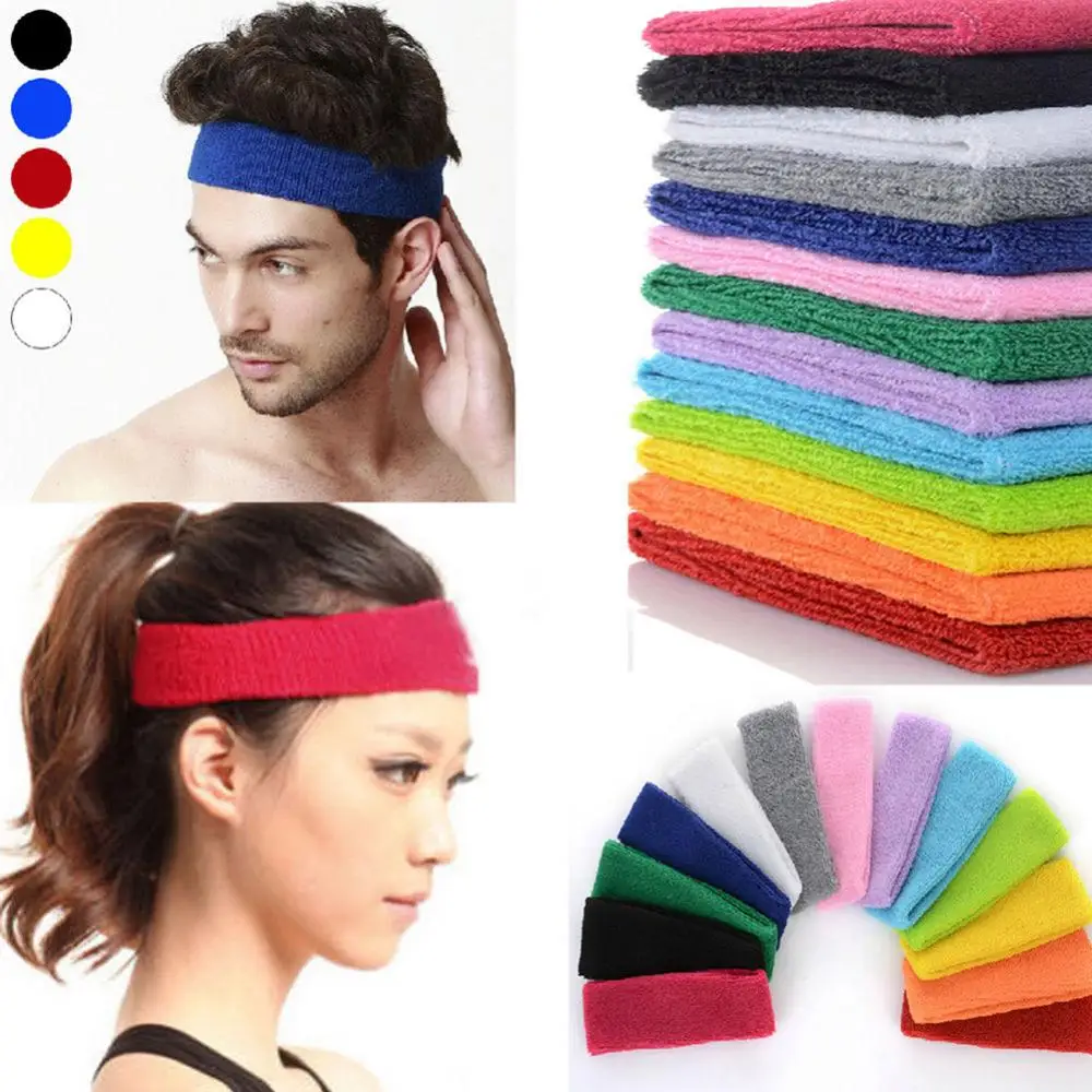 Unisex Sports Yoga Sweatband Summer Headband Fashion Gym Stretch Hair Band Sports Safety Sweat band