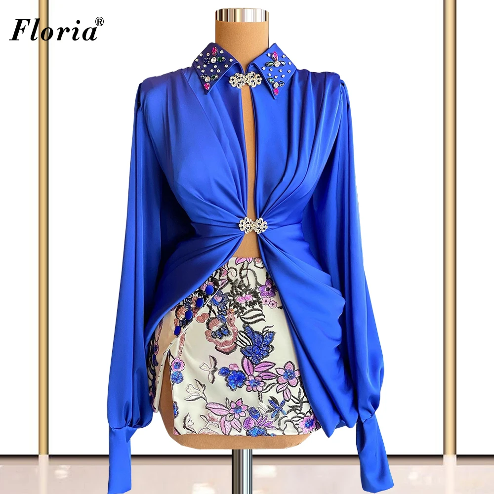 Vestidos de dos piezas de color azul real para celebridades, vestidos de talla grande de pasarela, alfombra roja, vestidos de fiesta para mujeres, ropa de diario, vestidos de costura