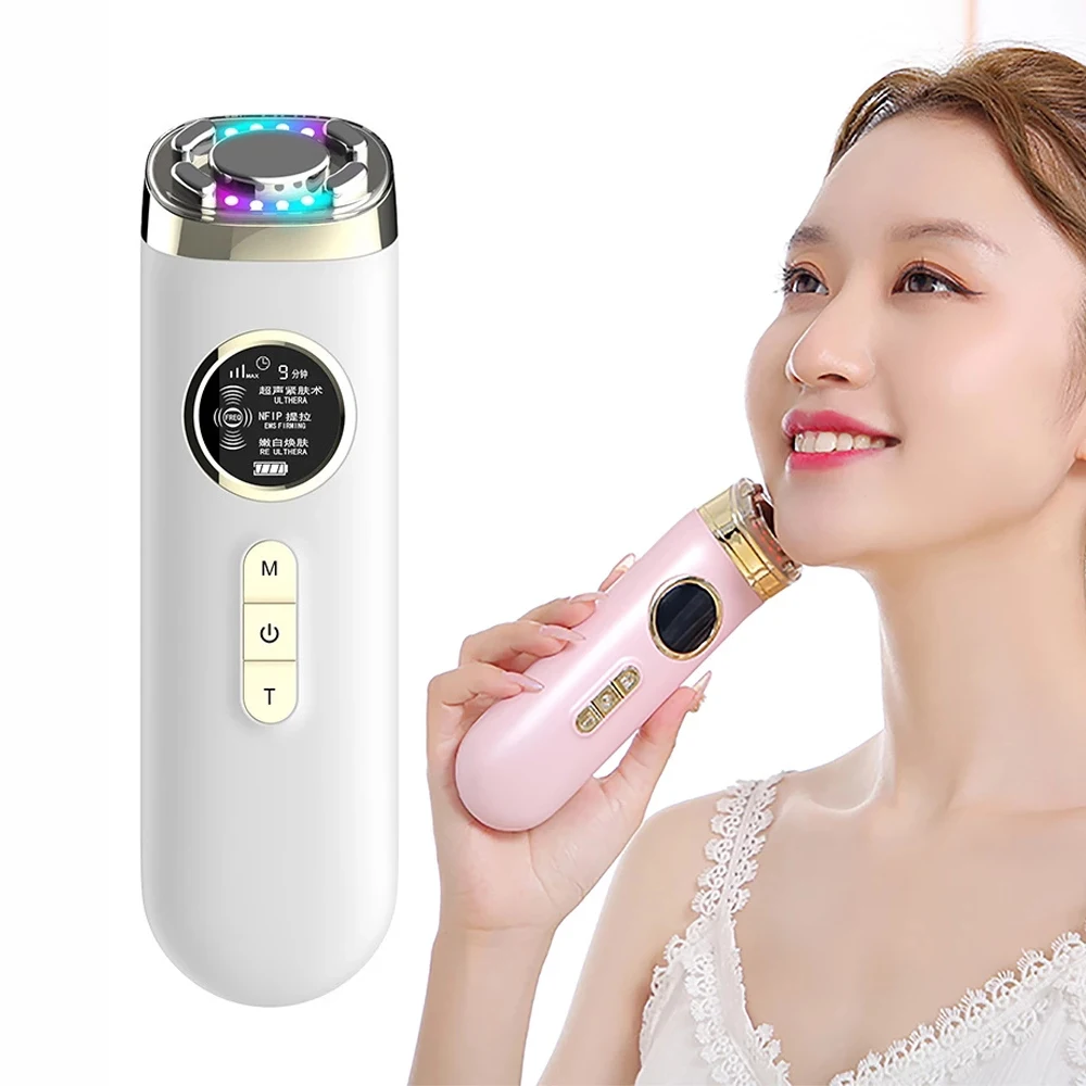 Rosto massageador levantamento rf led fóton pele facial aperto dispositivo da beleza máquina de radiofrequência cuidados com a pele uso doméstico dispositivos