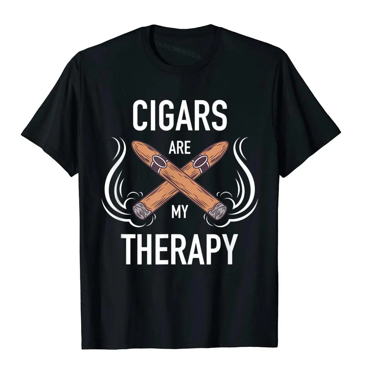 Funny Cigar Smoker Tshirt Cigars Are My Therapy Gift Shirt T-Shirt Man Brand Comfortable Tops Shirts Cotton T Shirt Hip Hop