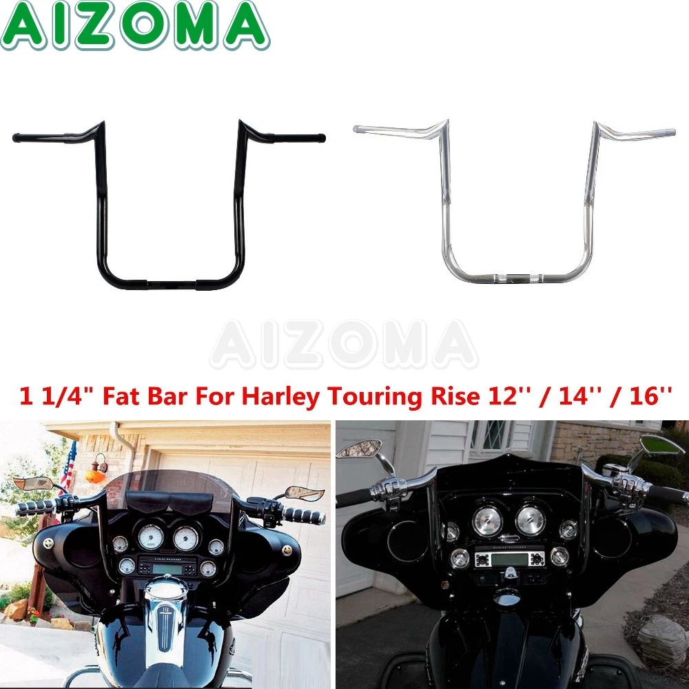 

12'' 14'' 16'' Rise Batwing Fairing Ape Handlebar 1 1/4" Monkey Bagger Bar For Harley Softail Touring Road Electra Street Glide