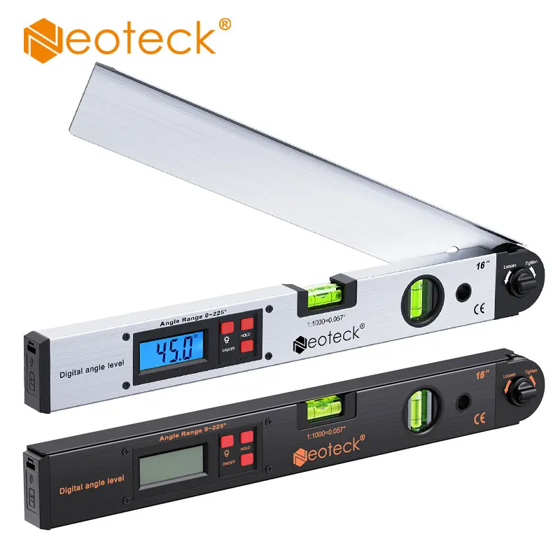 

Neoteck 0~225° Digital Protractor Spirit Level Angle Finder Gauge Meter Digital Angle Finder Electronic Protractor LCD Display