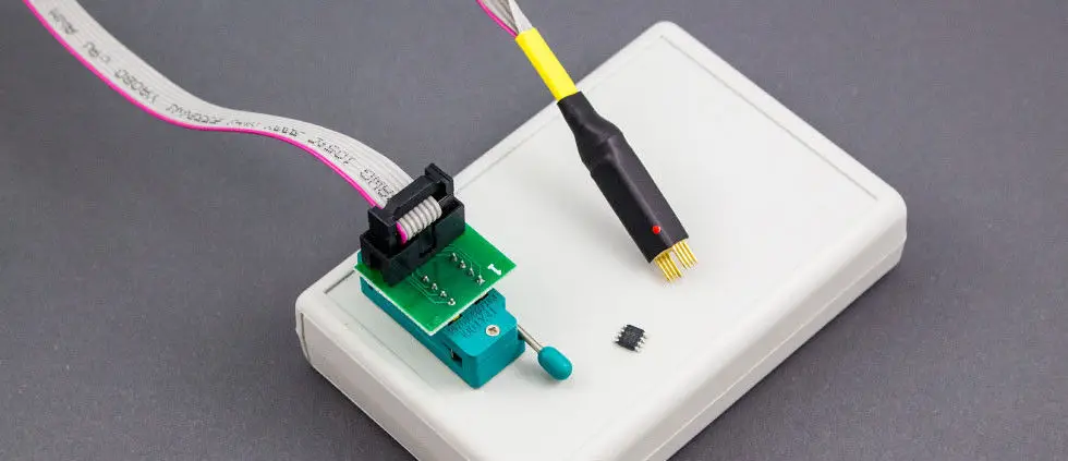 SOIC8 pogo pin adapter for in-circuit EEPROM reading instrument clusters,speedometers,airbag computers,SRS modules