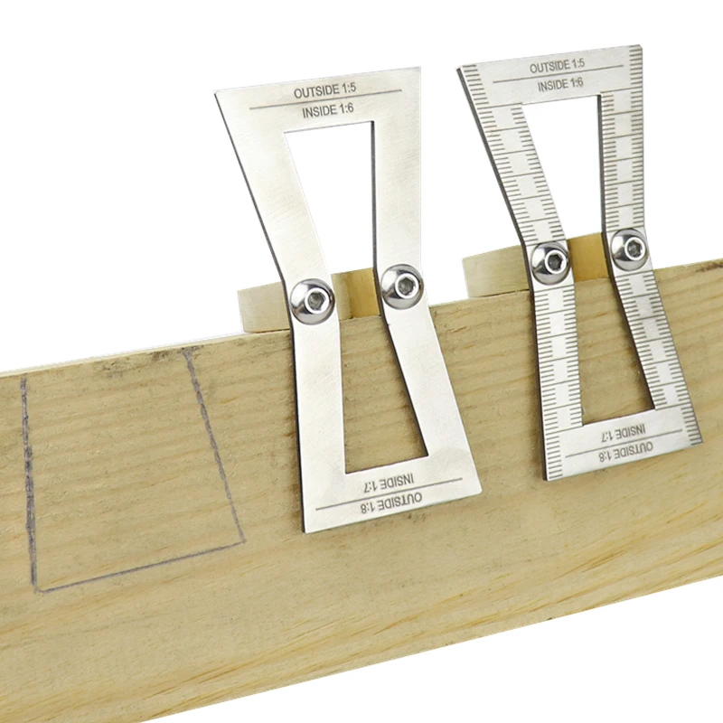 Stainless Steel Dovetail Marker Template Jig With Scale 1:5&1:6&1:7&1:8 Wood Joint Gauge Slopes Scriber Marking Carpentry Tools