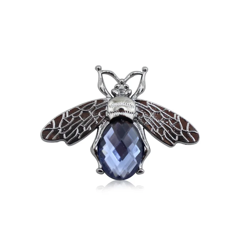 5pcs 34*47mm Bronze Animal Bee Brooch Insect Pin Flatback Accessories For Diy Jewelry Making Copper Rhinestones Gifts wholesale