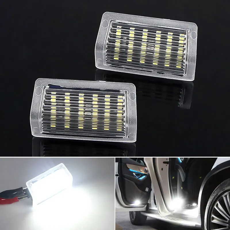 2X 12V White Door Courtesy Welcome Led Lights Lamp For Mercedes Benz A B C E ML GL GLS Class GLC GLE W176 W204 W205 W212 W213