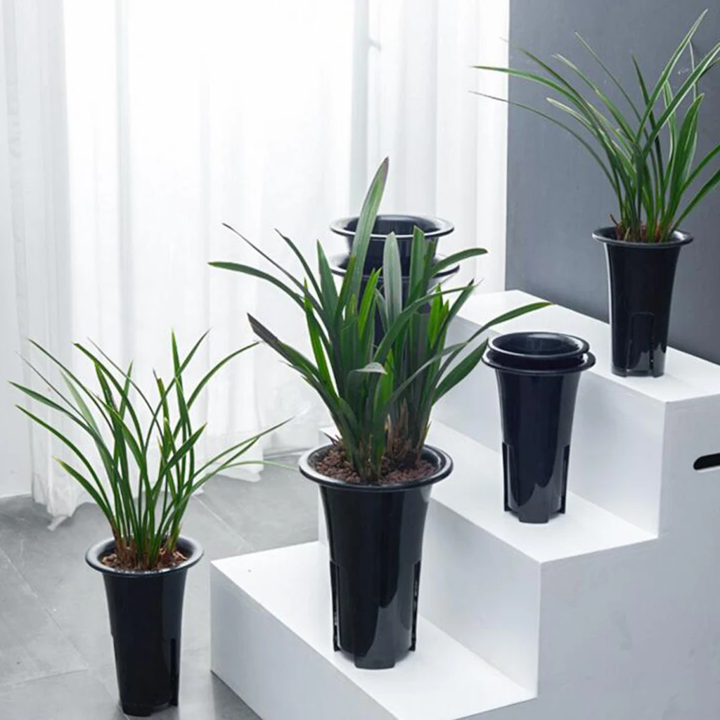 Breathable Tall Plastic Plant Pot For Orchid Flowers, S / M / L / XL Available Home Decor Garden Accesories