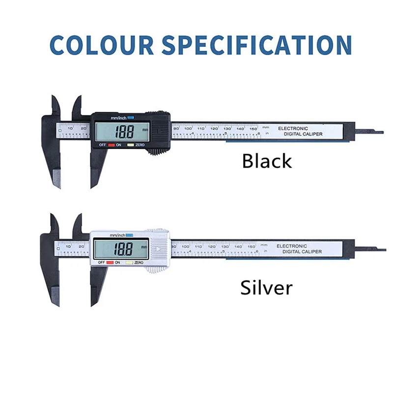 0-150mm Vernier Caliper Plastic LCD Digital Electronic Vernier Caliper Reading Micrometer Ruler Measuring Tool