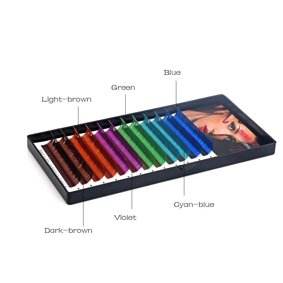 THINKSHOW Alle Grootte 0.07 Dikte Zijde Volume Kleur Wimper Individuele Wimper Natuurlijke en Zachte Wimperverlenging Makeup Tools