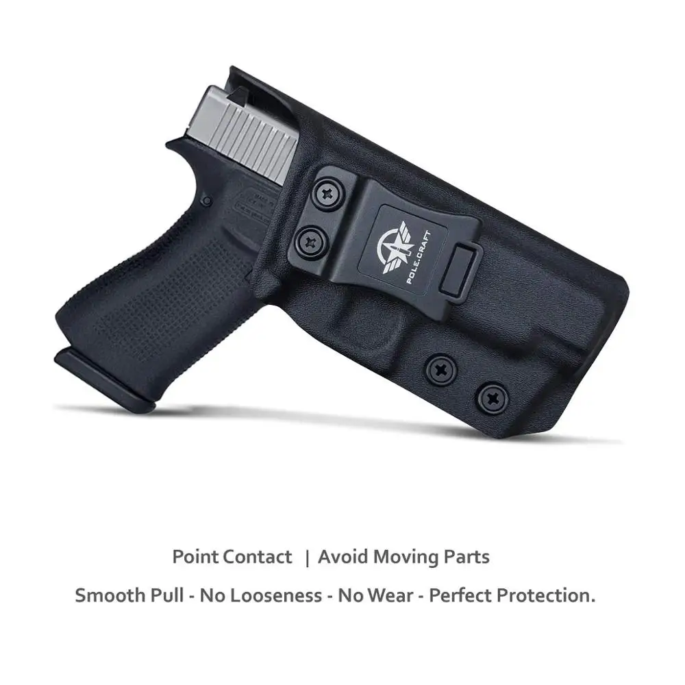 Pole Craft IWB Kydex Holster Fits: Glock 48 Pistol - Inside Waistband Concealed Carry - Widened Entrance - No Wear, No Jitter