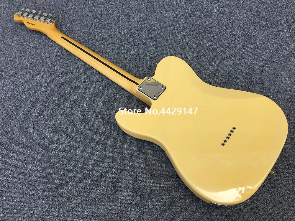 Guitare électrique à 6 cordes avec touche en coquille saint-valentin, corps principal en tilleul avec touche en érable, peinture jaune crème brillante, livraison gratuite