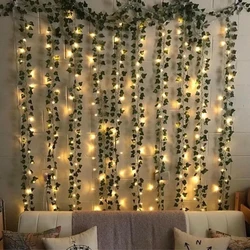 Flashing 2m LED Ivy Vine String Lights 2AA Or 3AA Battery Operated Led Leaf Garland Christmas For Home Wedding Decorative Lights