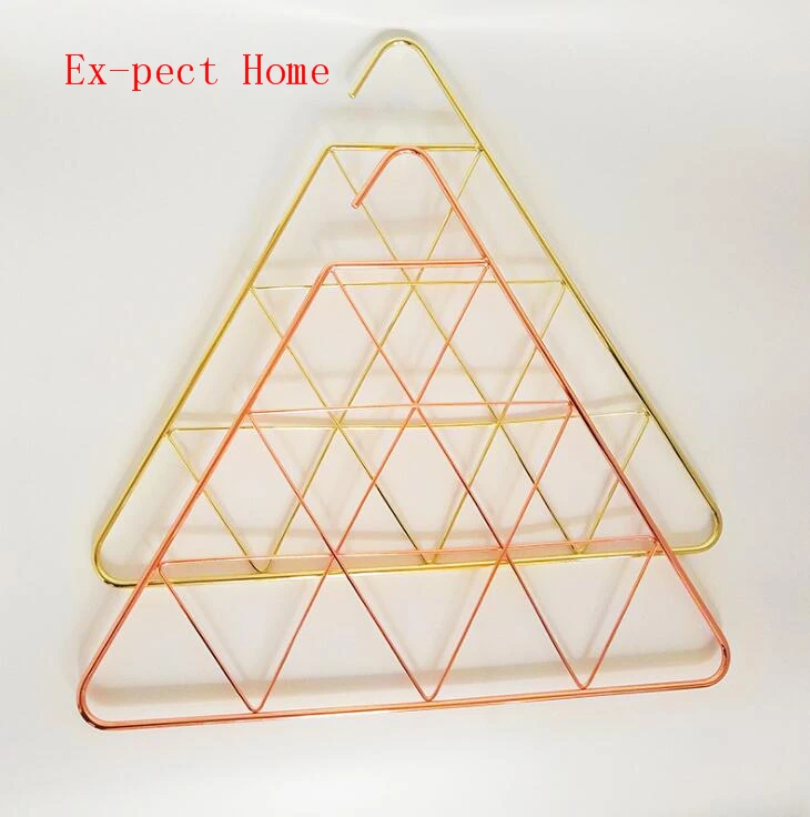 

10pcs Metal Triangular Photo Grid Frame Wall Photos Grids Postcards Mesh Frame Home DIY Decoration Iron Storage Rack Holder