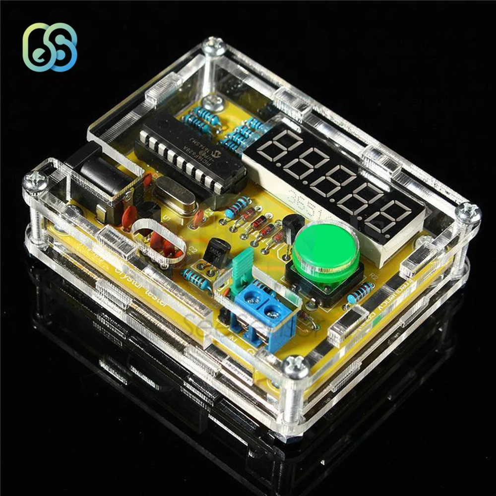 DIY Kits 1Hz-50MHz Crystal Oscillator Tester Frequency Counter Meter Digital LED Frequency Tester Meter Module with Acrylic Case