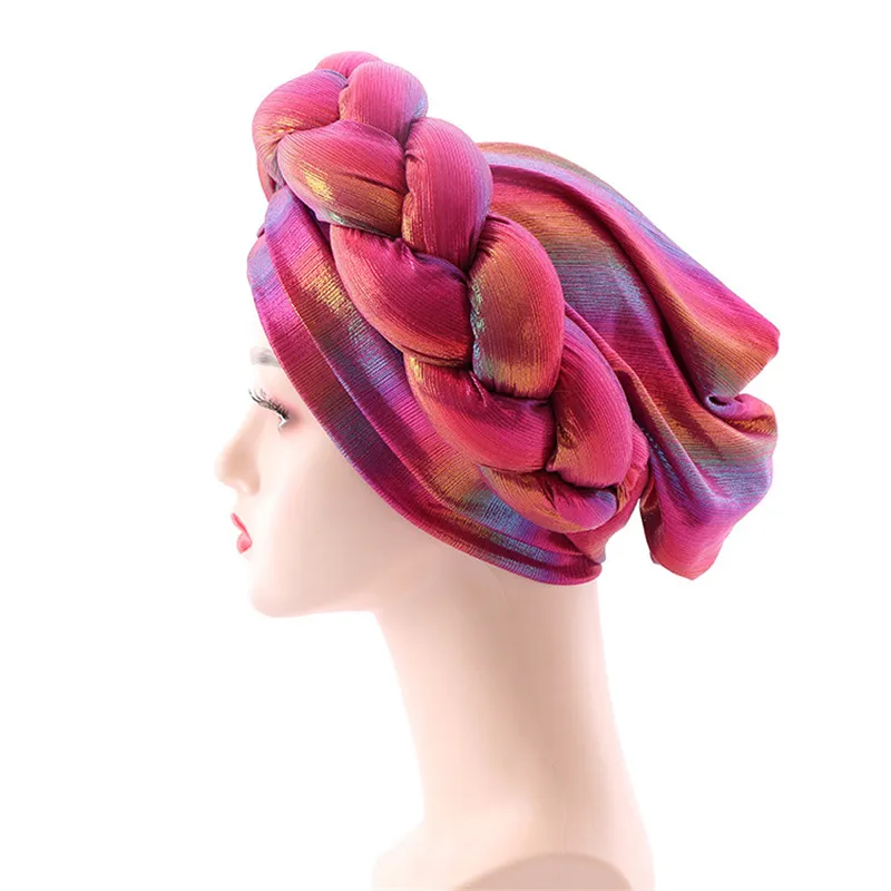 Berretto africano avvolge la testa turbante Hijab cappellini matrimonio Aso Oke Headtie musulmano già fatto Auto Gele cappello nigeriano copricapo per la festa