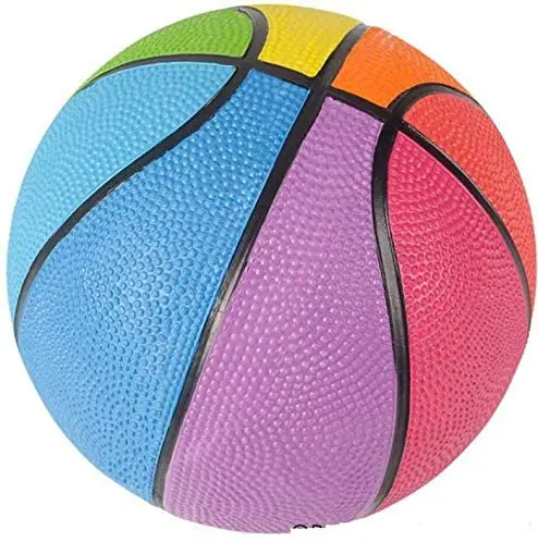 Pelota de juego para interiores y exteriores, globo de práctica para aula, juguete de Mini baloncesto (5 paquetes), todo tipo de baloncesto arcoíris de 7 pulgadas