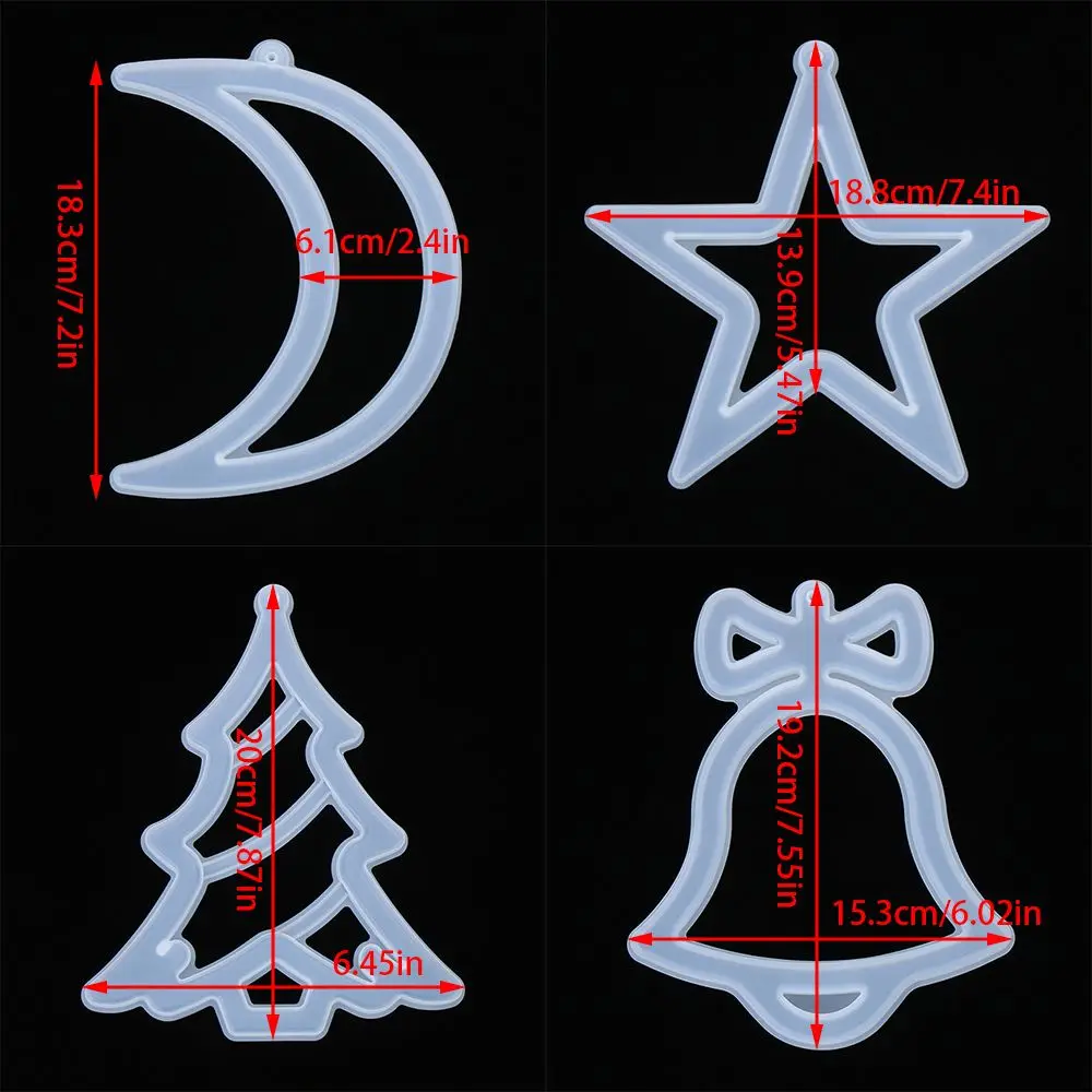 Epoxy Bells Jewelry Making Tools Merry Christmas Resin Pendant Hanging Tags Silicone Mould Christmas Resin Mold Xmas Molds