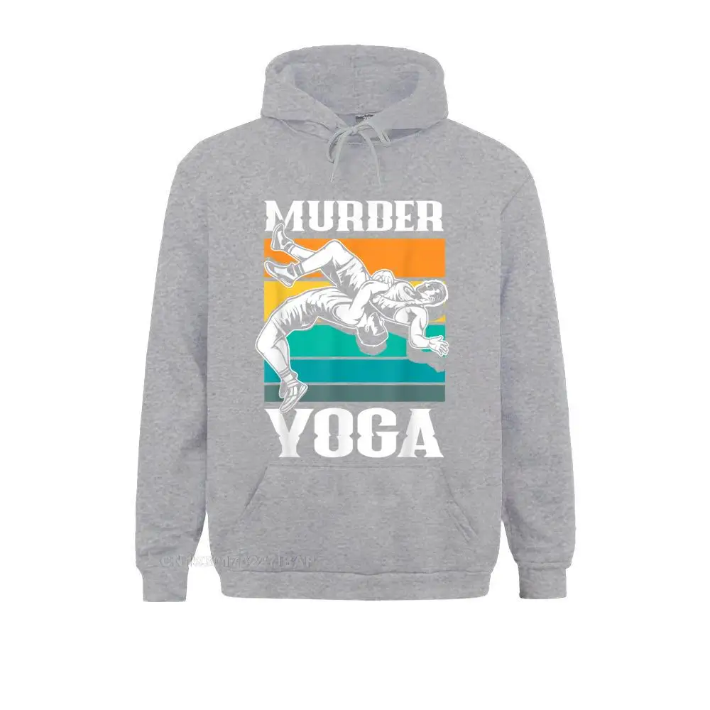 Murder Yoga Funny Retro Vintage Wrestler Wrestling Hoodies for Men Customized Sweatshirts Chinese Style Cheap Hoods Long Sleeve