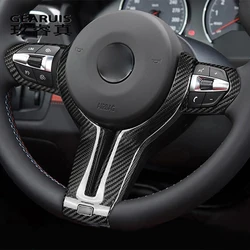 Car Styling For BMW M2 M3 M4 M5 M6 X5M X6M F80 F82 F87 Carbon fiber Steering Wheel Buttons decoration Frame Covers Stickers Trim