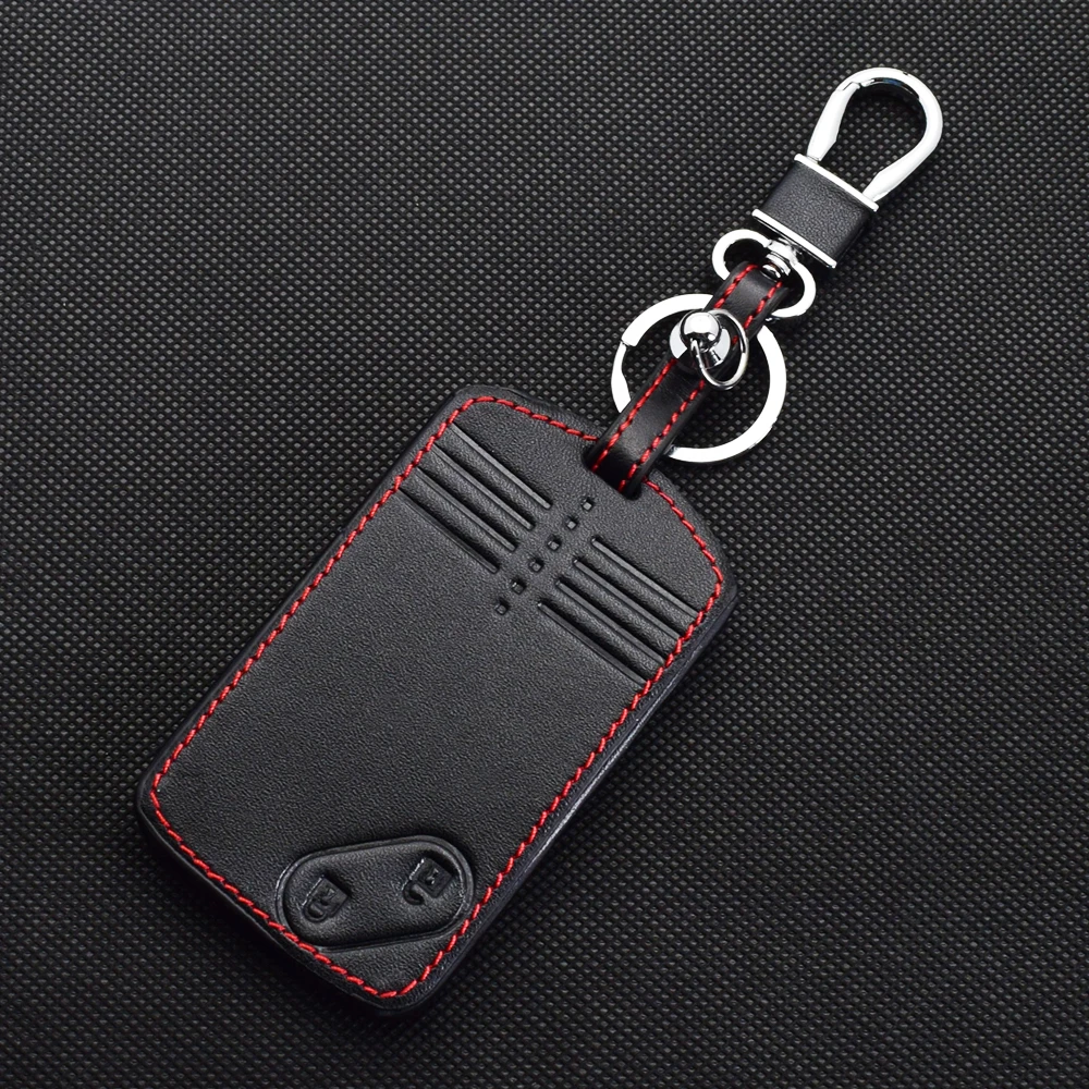 Leather Car Key Cases Smart Keyless Entry Remote Control Fobs Shell Protector Cover Skin For Mazda 5 6 CX-7 CX-9 RX-8 Miata MX-5