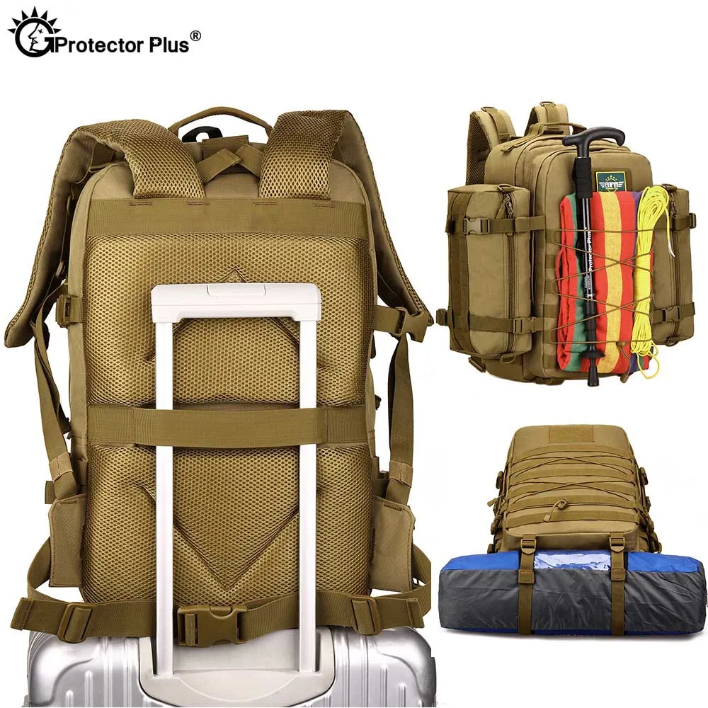 PROTECTOR PLUS 45L Tactical Hunting Backpack Outdoor Waterproof Molle Rucksack Travel Hiking Camping Climbing Sport Large Bag