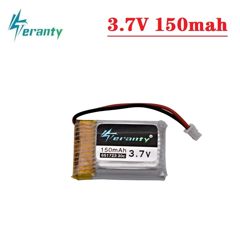 Pièces de rechange d'hélicoptère RC, batterie LiPo 3.7V 150mah 651723 pour H20 S8 M67 U839 jouets Drones batteries