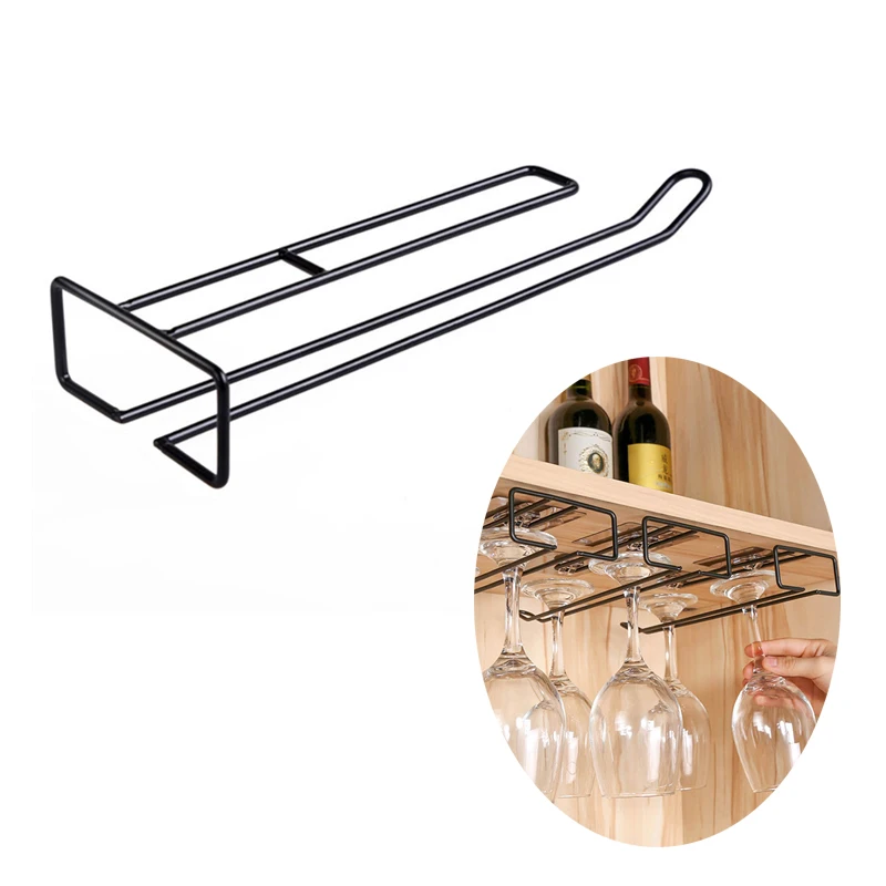 New Arrival Useful Iron Wine Rack Glass Holder Hanging Bar Hanger Shelf Stainless Steel Wine Glass Rack Stand Paper Roll Holder