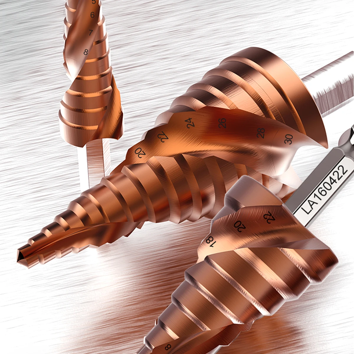 LAOA Pagoda Bit Conical Metal Multifunctional Stainless Steel Step Drill 3-13mm 4-22mm 4-32mm hss-co M35 Drilling Tool Set