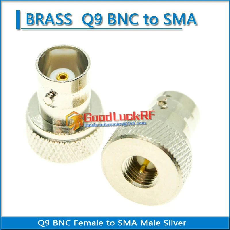 Q9 Antenna BNC Female to SMA Male Plug Nickel Plated Straight Coaxial RF Connector Adapters for Vertex Icom Kenwood