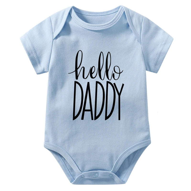 Hello Daddy Pregnancy Announcement Newborn Baby Bodysuits Cotton Baby Boys Girls Onesies Rompers Body Baby Outfits Clothes