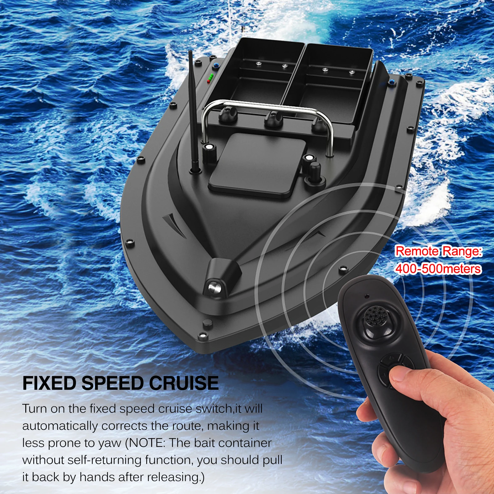 

D16C Remote Control Fishing Bait Boat Smart RC Fishing Boat 500m Remote Range Double motor 2KG Loading RC Bait Boat Toy