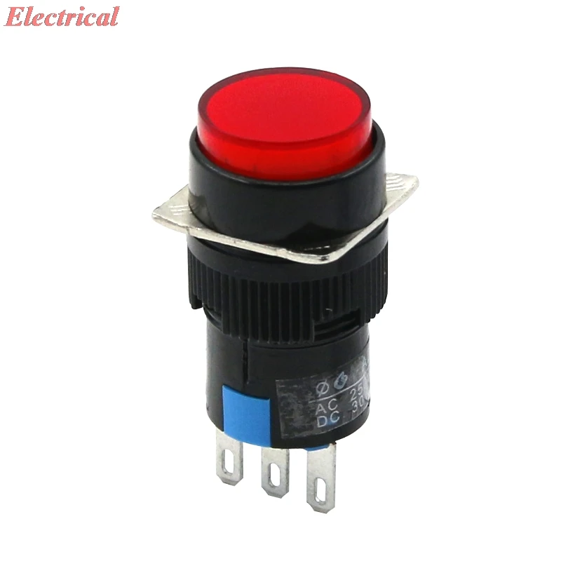 1pc LA16Y/J/F-11 AB6-M Round/Square/Rectangle Momentary/Maintained Jog Button Switch 3pins(1NO1NC) 6Pins(2NO2NC) 16MM Mounting