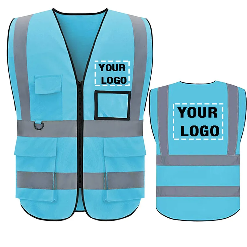 Reflective Safety Vest Custom LOGO TEXT High Visibility Work Vest Construction Work Uniforms Engineer Safety Vest