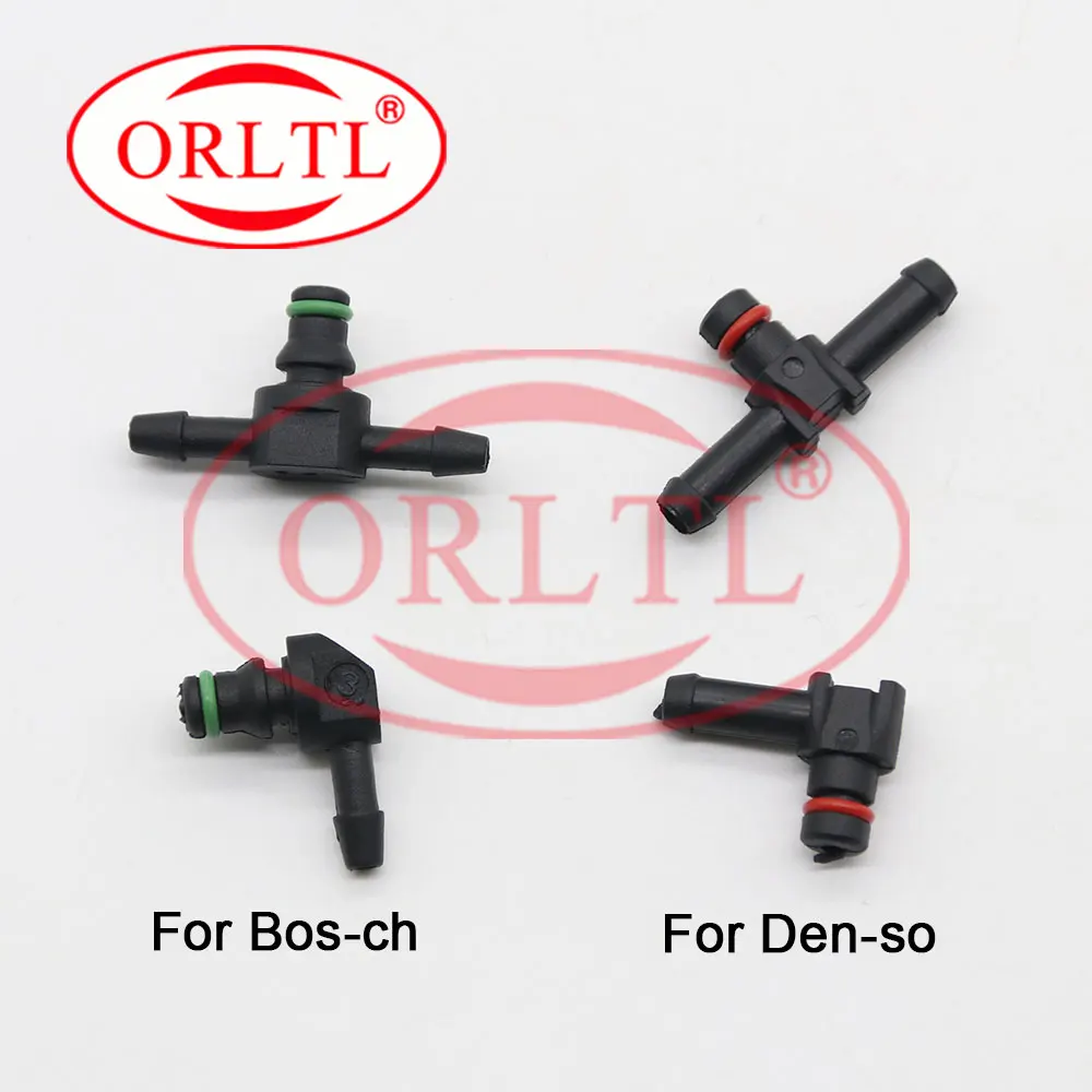 5 PCS L Type Return Oil Backflow for BOSCH for DENSO Series Diesel Cr Fuel Injector Plastic 3 Two-way Joint Pipe LOT S0538