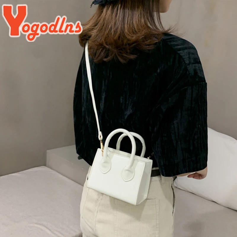 Yogodlns Vintage Mini Crossbody Bag Women PU Leather Small Messenger Bag Elegant Shoulder Bag Designer Handbag Casual Lady Purse