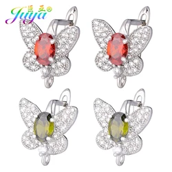 Juya DIY Gold Silver Plated Shvenzy Supplies Earwire Butterfly Earring Hooks Accessories For Needlework Trendy Earrings Making