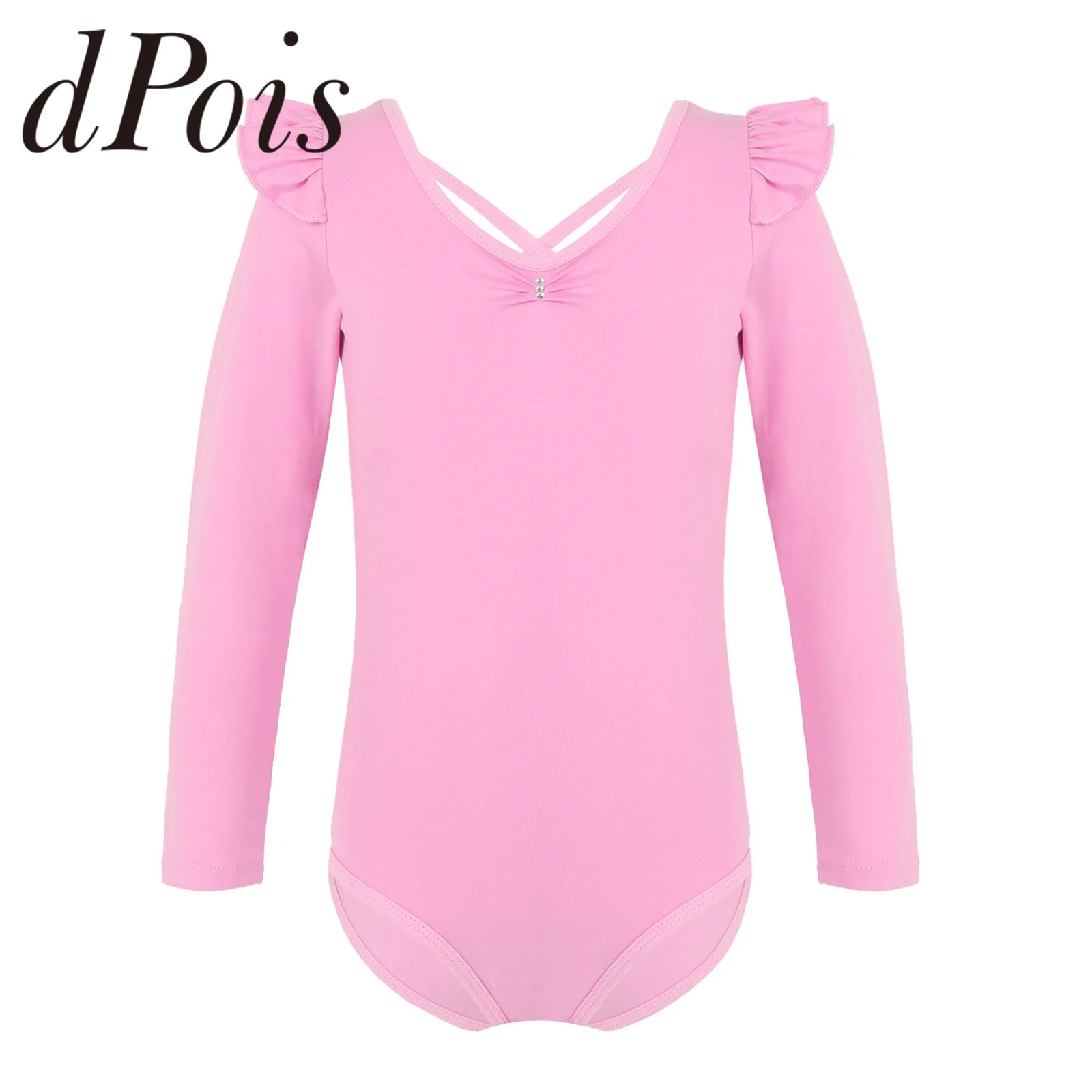 Children Girls Gymnastics Leotards Dancewear Ballerina Dance Clothing Long Sleeve Leotards Bodysuits Kids Ballet Dance Jumpsuit