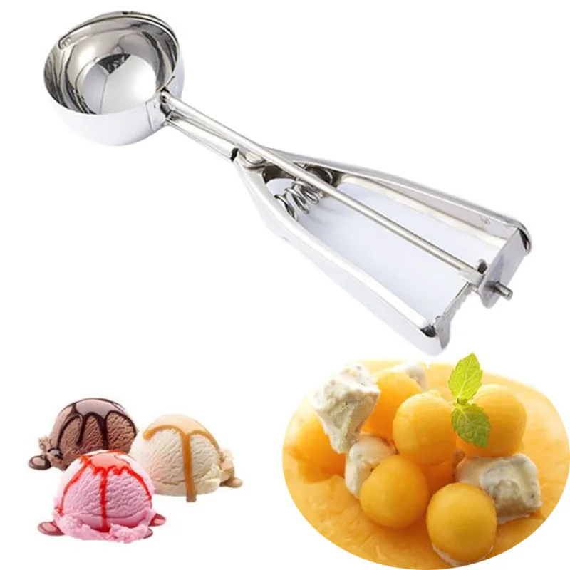 4/5/6CM Stainless Steel Ice Cream Scoop Cookies Dough Dish Watermelon Spoon